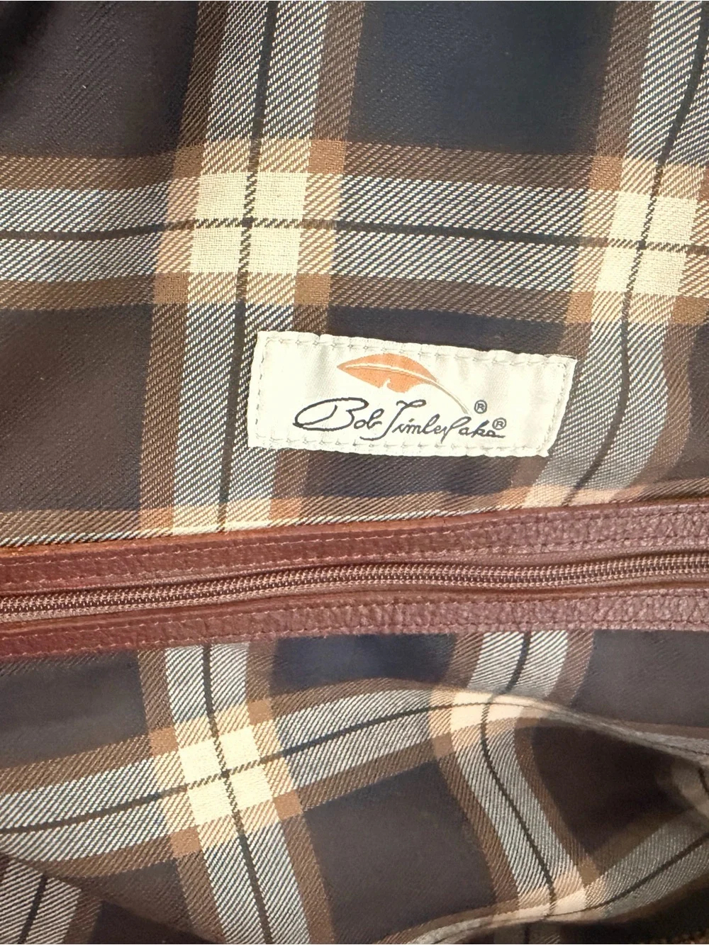 Men's Tan Canvas Duffel with Dark Brown Leather Accents